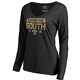 Women Saints Black Long Sleeve 2018 NFL Playoffs Reppin' The South T-Shirt,baseball caps,new era cap wholesale,wholesale hats